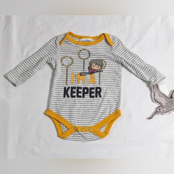 Harry Potter Baby Boy 3 Pack Long Sleeve Bodysuits, 0-3 Months,New With Tag - Picture 5 of 10